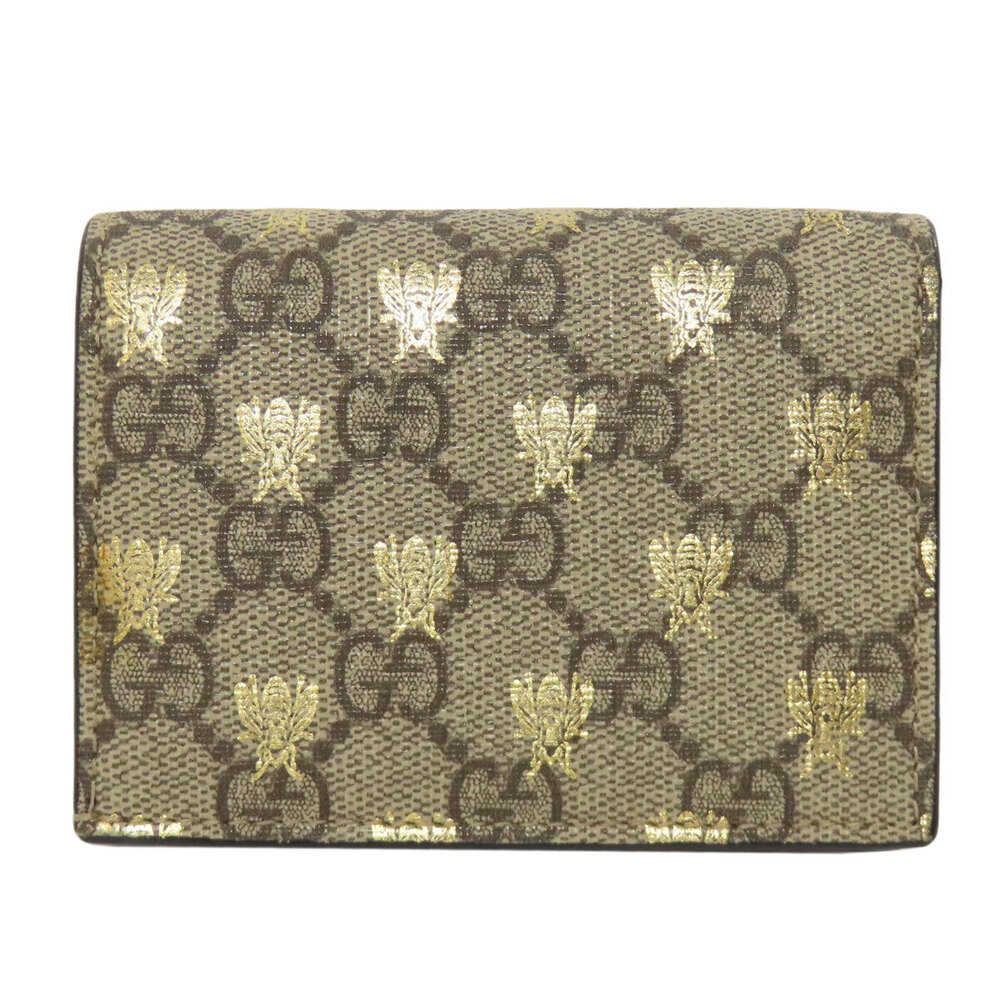 Gucci Bee Wallet coin Bi fold GG Supreme purse Brown